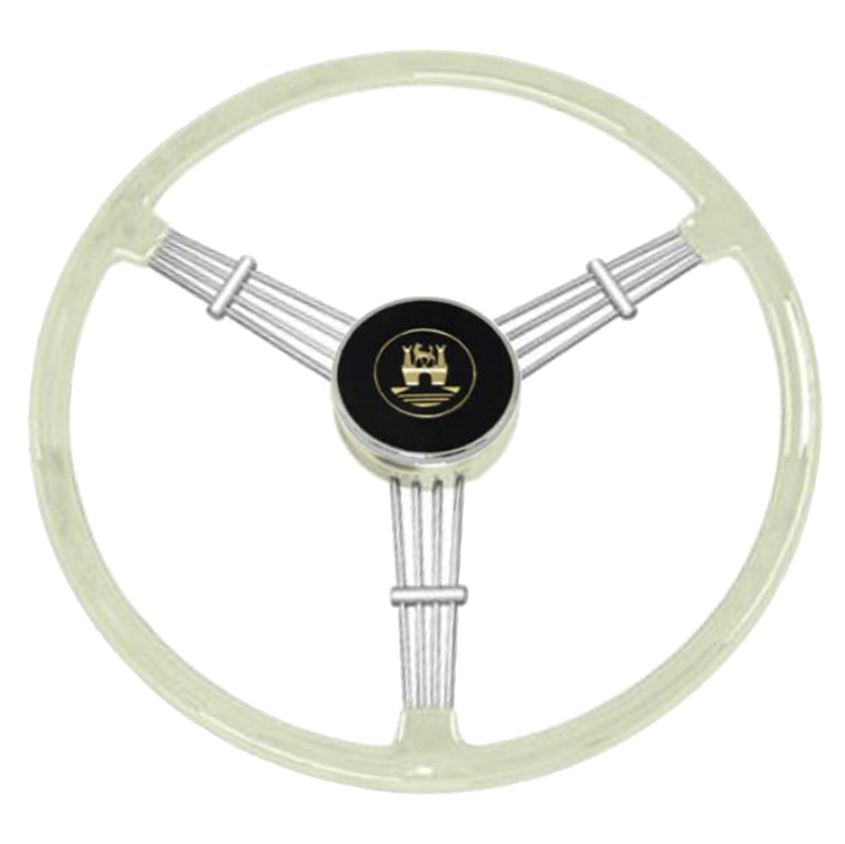 Empi 794060 Banjo Style Grey Vintage 3 Spoke Steering Wheel, 151/2